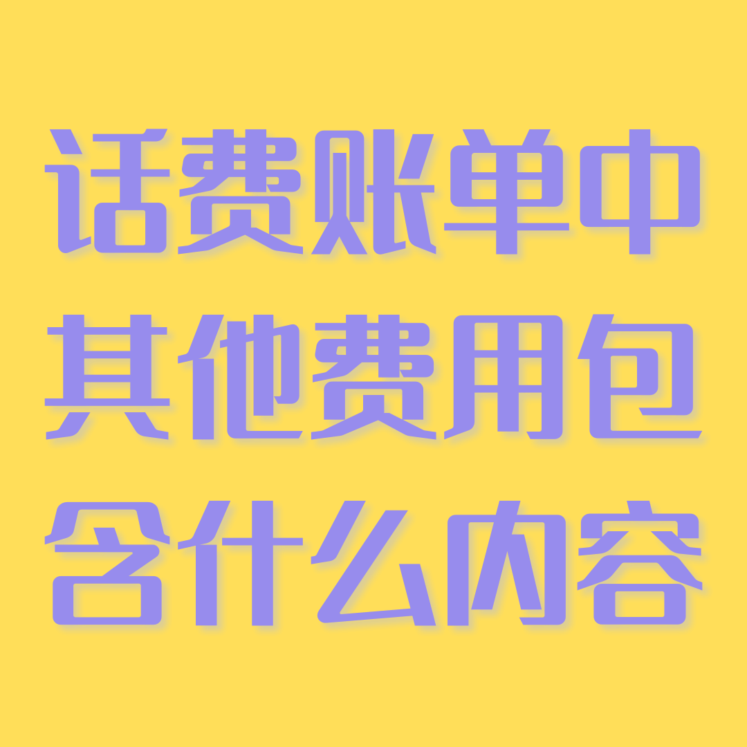 话费账单中&ldquo;其他费用&rdquo;项包含哪些内容？如何查询明细？