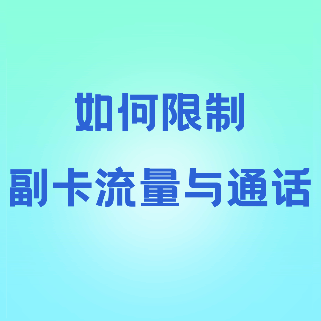 主卡如何限制副卡的流量和通话时长？