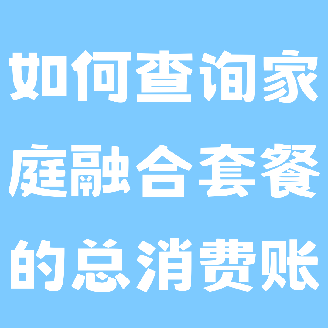 如何查询家庭融合套餐的总消费账单？