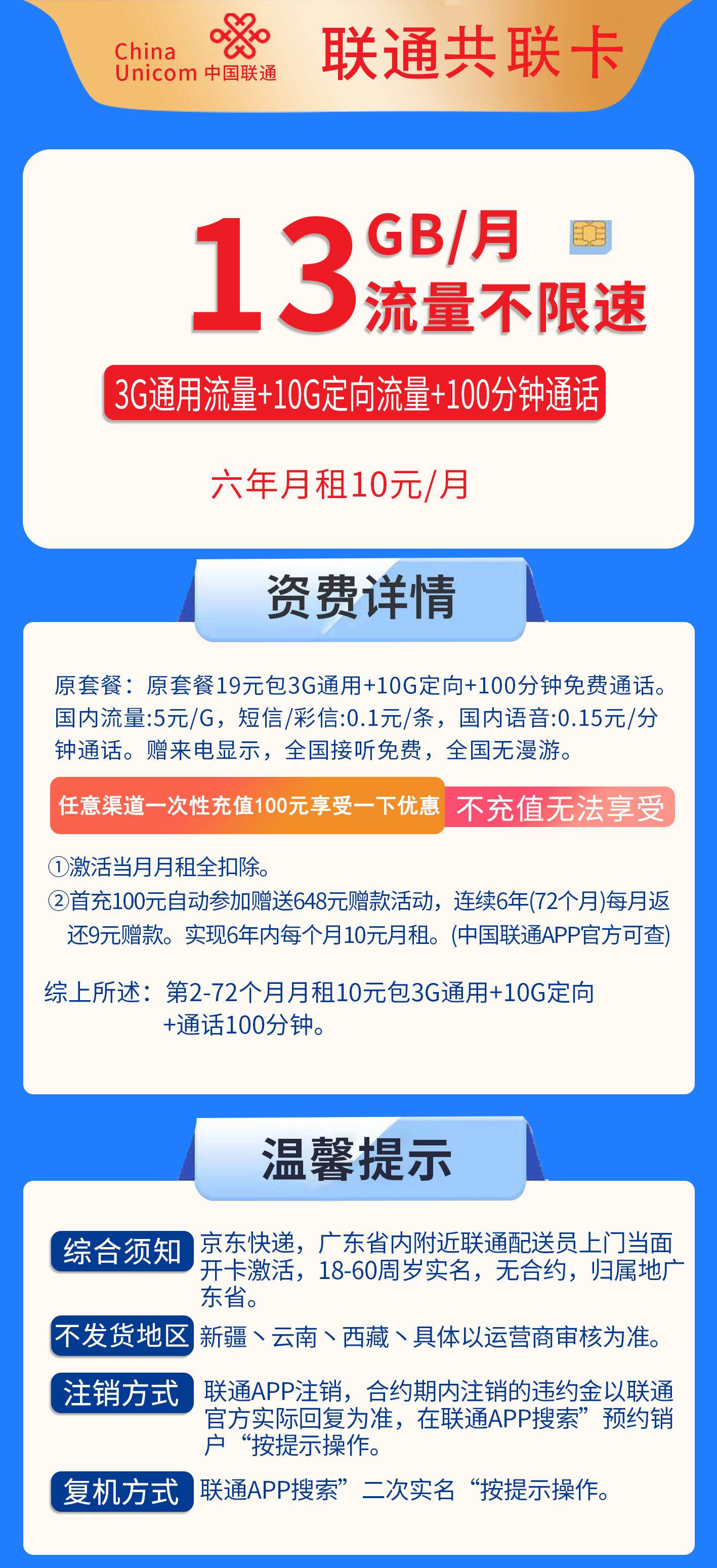 365套餐网，联通共联卡资费套餐介绍