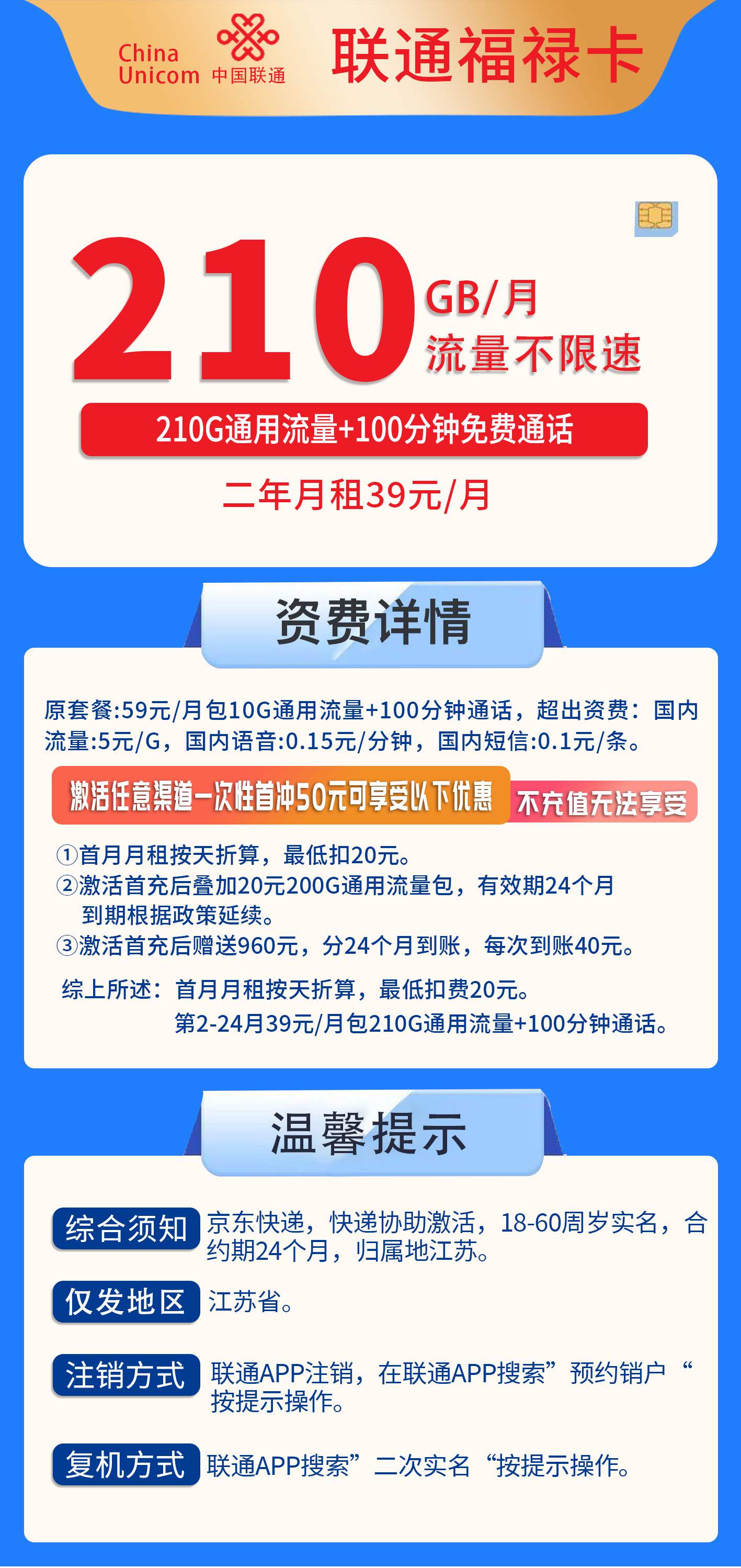 365套餐网，联通福禄卡资费套餐介绍