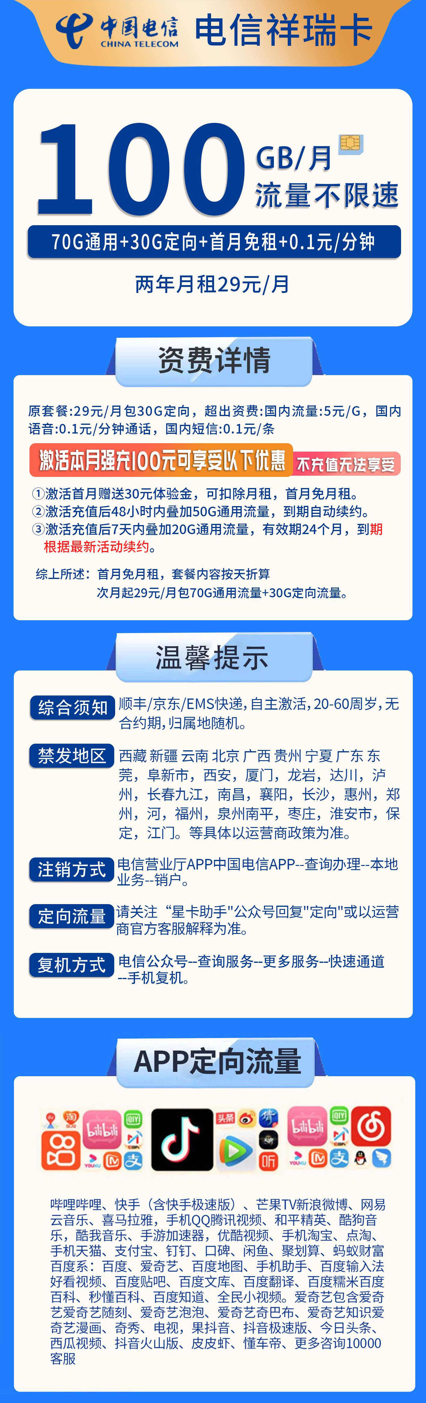 365套餐网，电信祥瑞卡资费套餐介绍