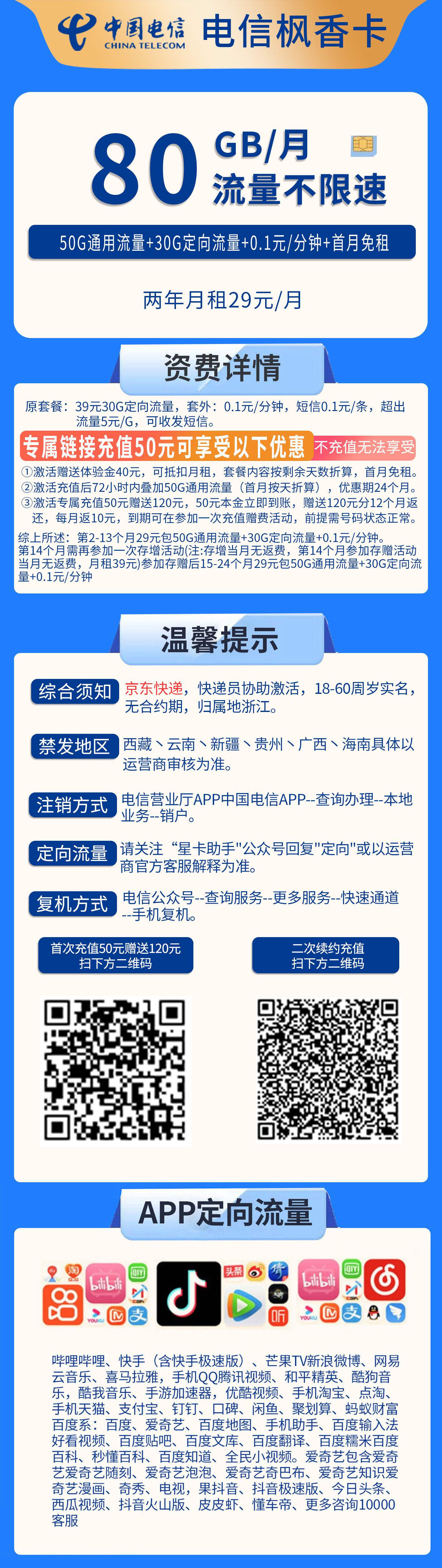 365套餐网，电信枫香卡资费套餐介绍