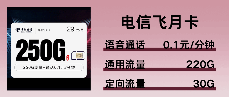 365套餐网，电信飞月卡