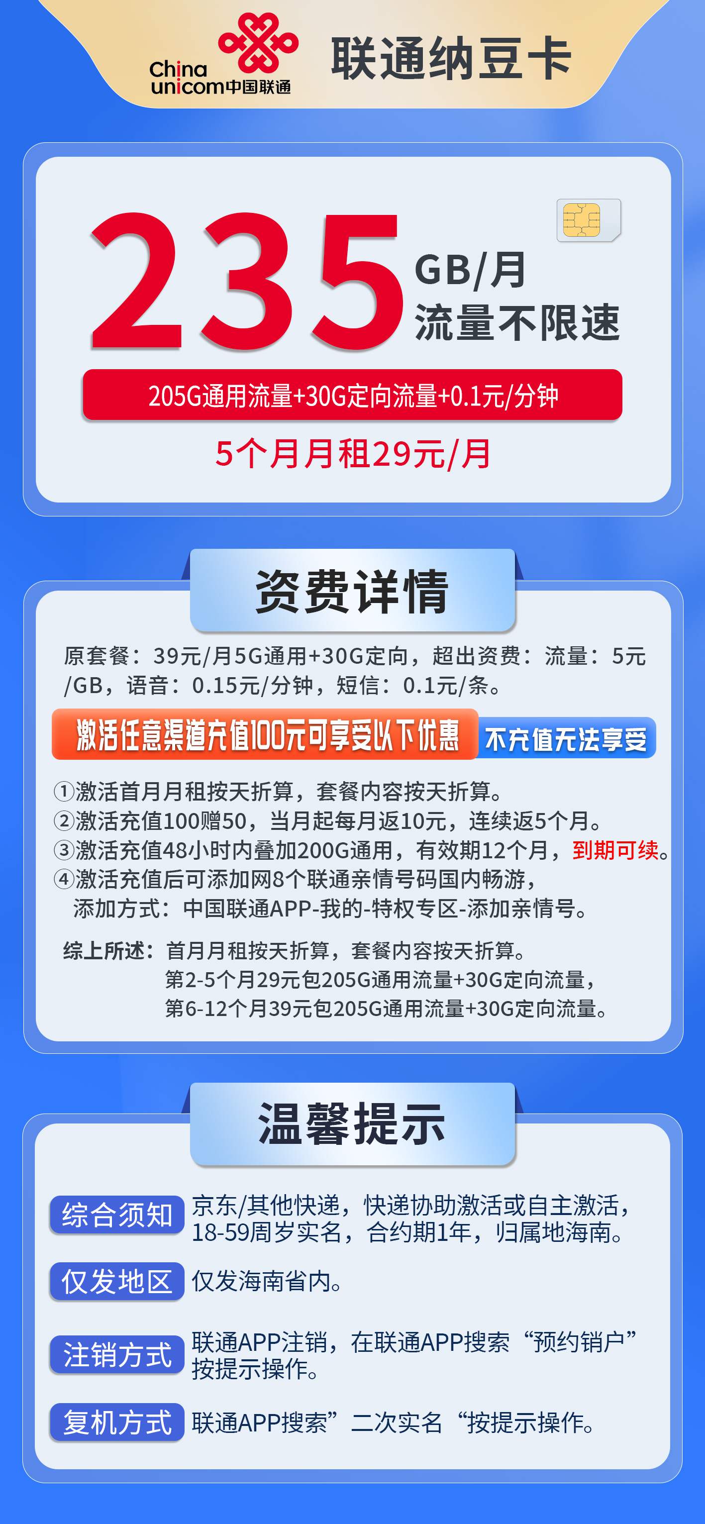 365套餐网，联通纳豆卡资费套餐介绍