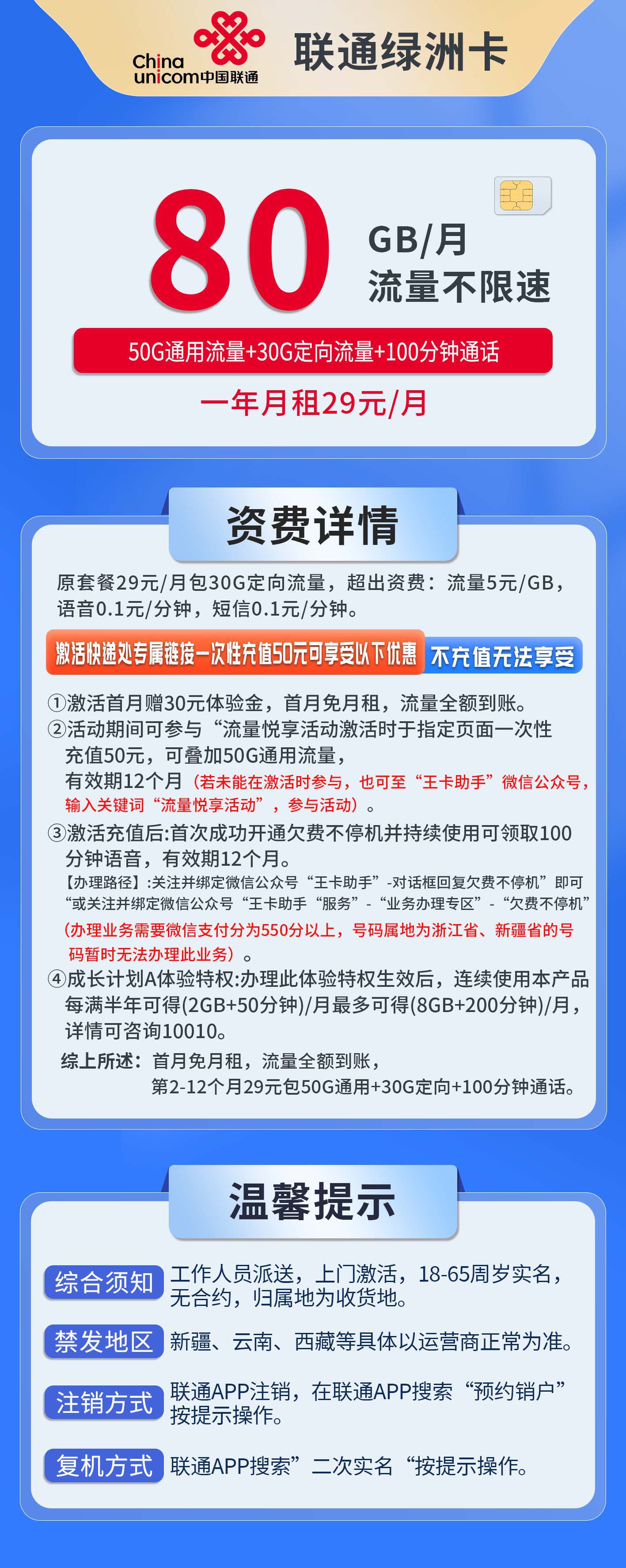 365套餐网，联通绿洲卡资费套餐介绍