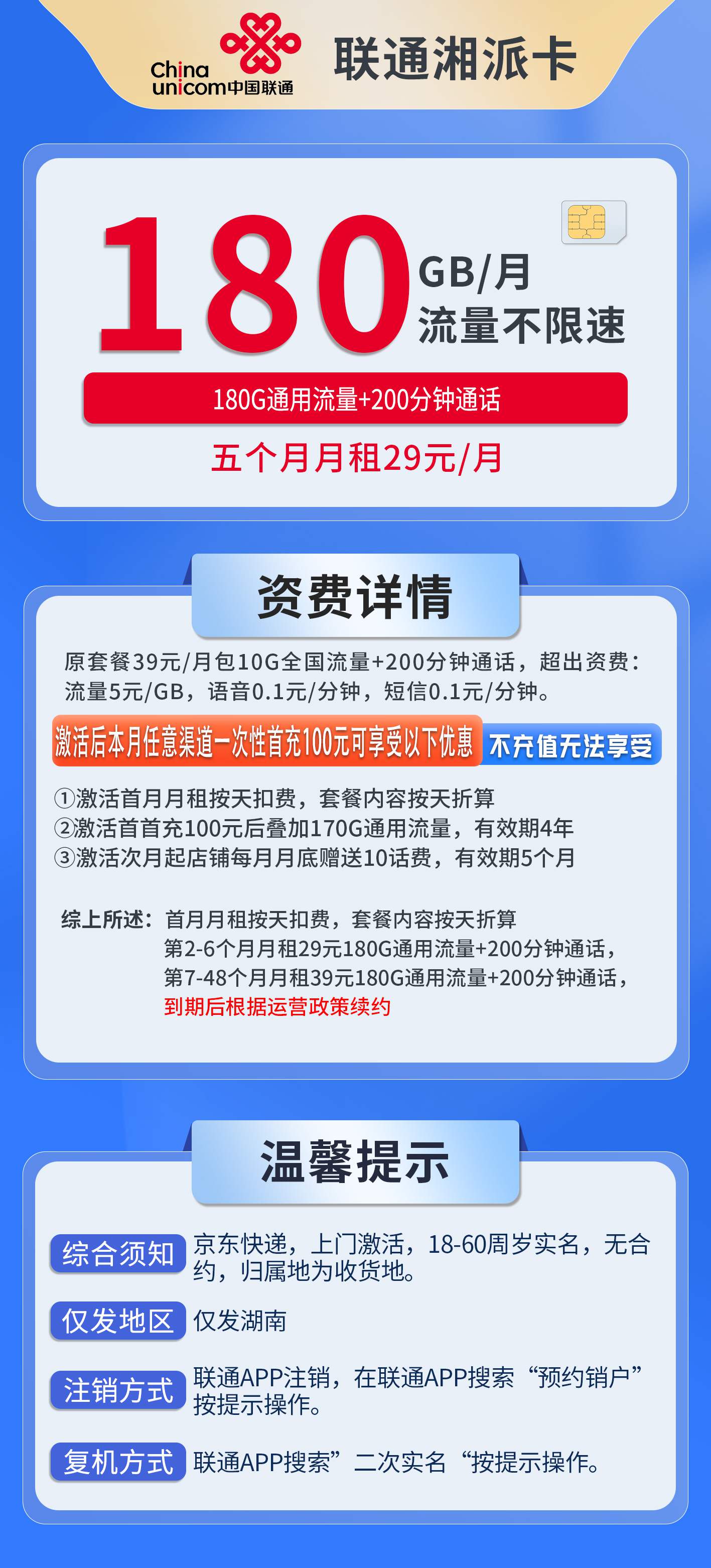 365套餐网，联通湘派卡资费套餐介绍
